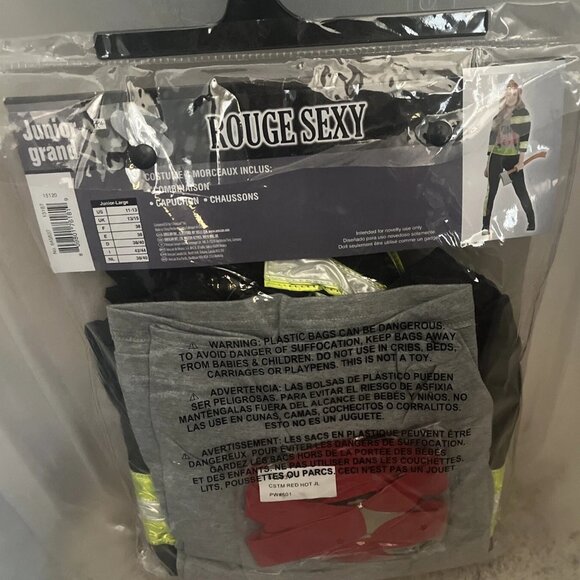 Girls Halloween Red Hot Firefighter Halloween Costume: Teen Junior Large (11-13) - Picture 4 of 8